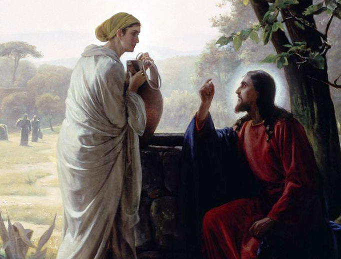 Carl Heinrich Bloch (1834-1890), “Christ and the Woman at the Well”