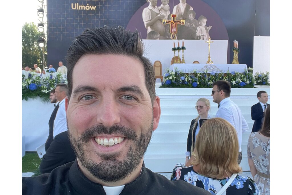 Father Michael Niemczak in Markowa, Poland, before the Ulmas' beatification Mass on Sept. 10, 2023. Credit: Courtesy of Father Michael Niemczak