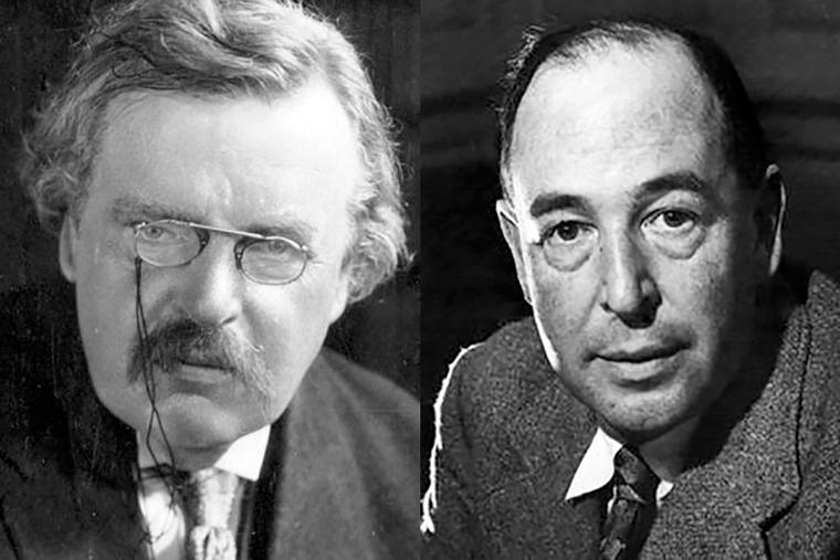 G.K. Chesterton (l) and C.S. Lewis