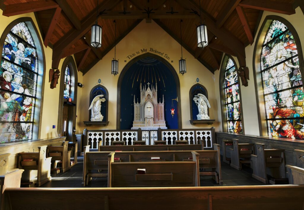 The faithful come to adore the Blessed Sacrament in Our Lady of Life Adoration Chapel.