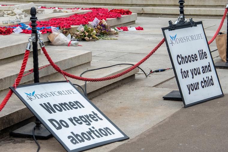 40 Days for Life closing rally at George Square in Glasgow, Scotland.
