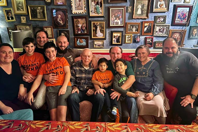 Ann Schierer with her children and grandchildren.