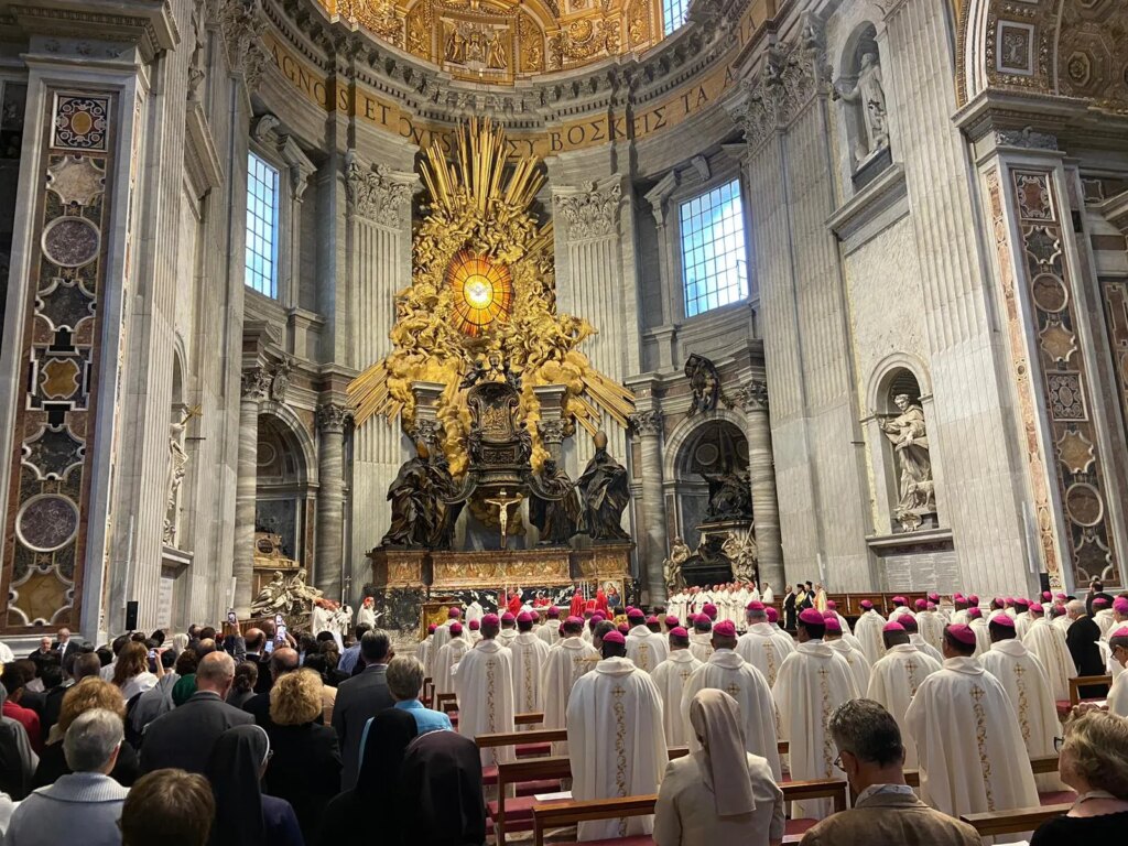 Mass on the feast of St. Luke in St. Peter's Basilica on Oct. 18, 2023. Vatican Pool