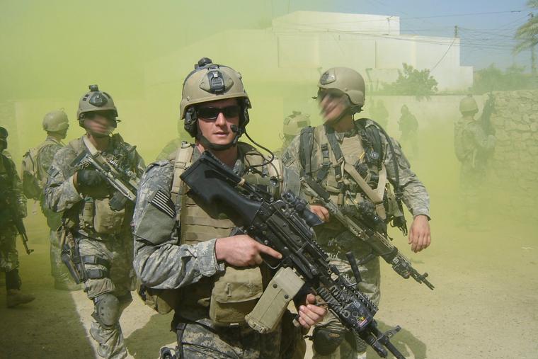 Michael Monsoor and his Delta Platoon mates are shown in Ramadi, 2006.