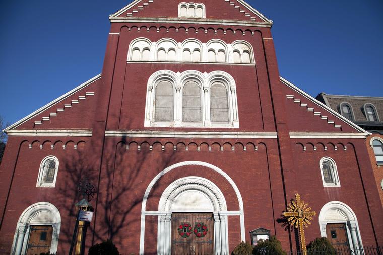 The façade of the Church of the Annunciation is seen Dec. 27, 1016, in Williamsburg, Brooklyn, New York.
