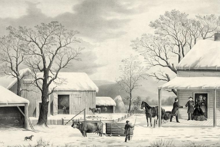 George Henry Durrie, “Home to Thanksgiving,” 1867