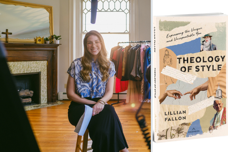 L to R: Lillian Fallon loves to talk fashion;  ‘Theology of Style’ cover