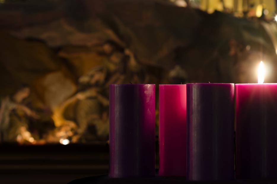 In Advent, we await the coming of Jesus at Christmastime.