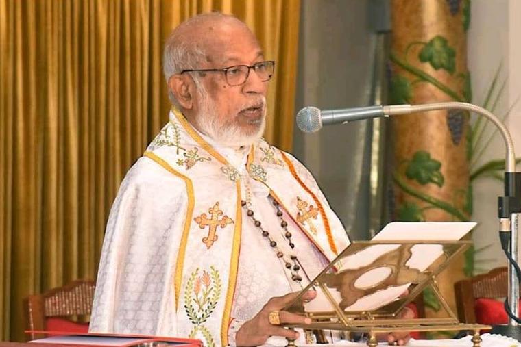 Cardinal George Alencherry preaches at St. Mary’s Cathedral Basilica, Ernakulam, India, on Palm Sunday 2021.