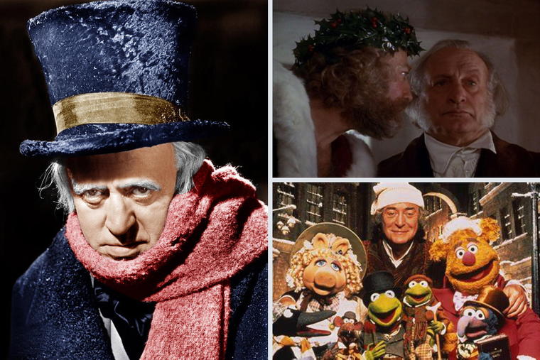 Clockwise from left: Alastair Sim, George C. Scott and Michael Caine have all portrayed Scrooge on screen.