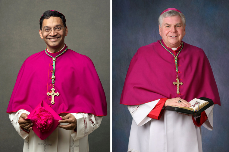 (L-R) Bishop Earl K. Fernandes of Columbus, Ohio and Bishop Paul J. Bradley, apostolic administrator of Steubenville, Ohio.