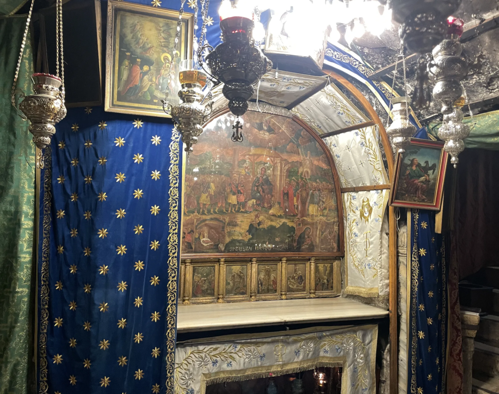 The grotto where Jesus was born inside of the Basilica of the Nativity. Credit: Magdala Center