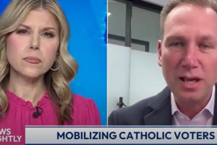 CatholicVote president Brian Burch discusses the upcoming Iowa caucuses with “EWTN News Nightly” host Tracy Sabol on Jan. 9, 2024.