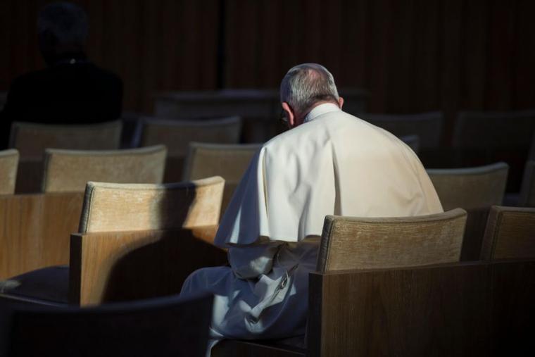 Pope Francis takes part in the Roman Curia’s Lenten retreat in Ariccia, Italy, on March 6-10, 2016.