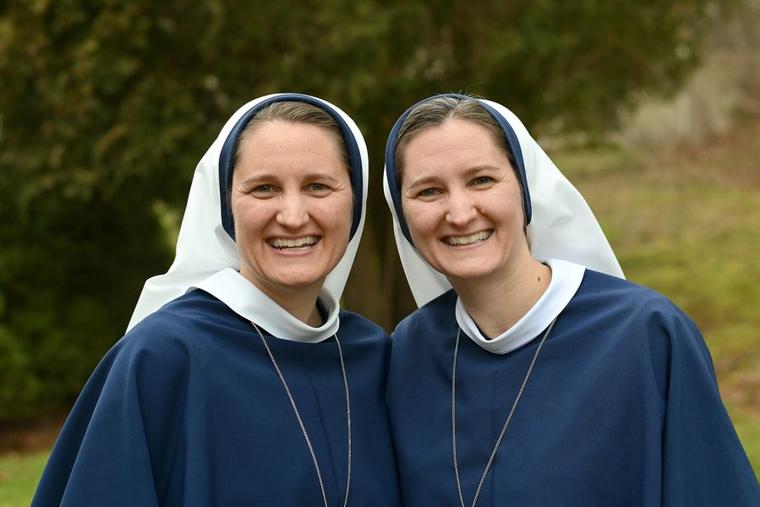 Sister Pia Jude (left) and Sister Luca Benedict (right), twin sisters and Sisters of Life.
