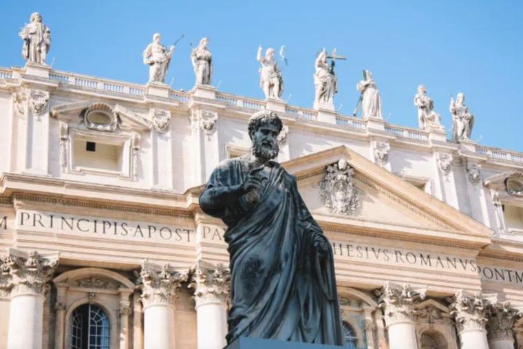 Sculpture of St. Peter outside of St. Peter’s Basilica at the Vatican.