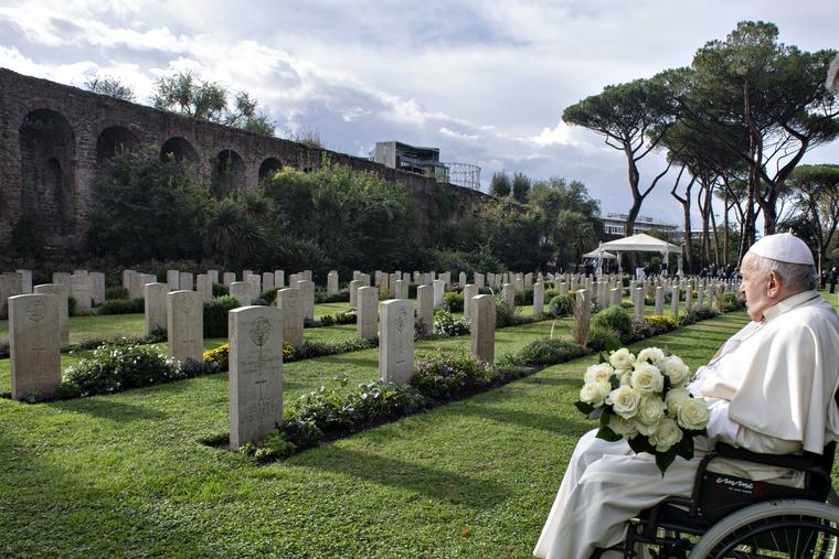 Pope Francis visits Rome’s military cemetery on All Souls’ Day, Nov. 2, 2023. Looking at the graves, Pope Francis said, ‘I could not help but think of today's wars.’
