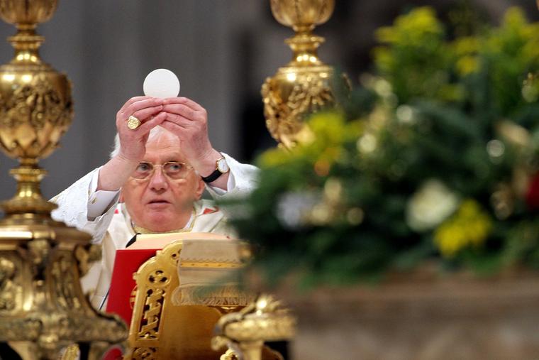 Pope Benedict XVI offers Mass on the Solemnity of the Epiphany, Jan. 6, 2009, in St. Peter’s Basilica.