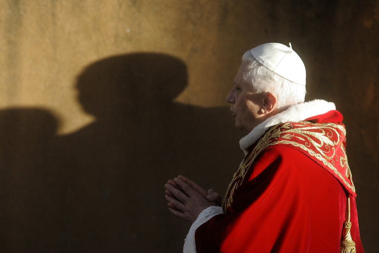 Pope Benedict XVI prepares to celebrate Ash Wednesday Mass at Santa Sabina Church in Rome, March 1, 2006.