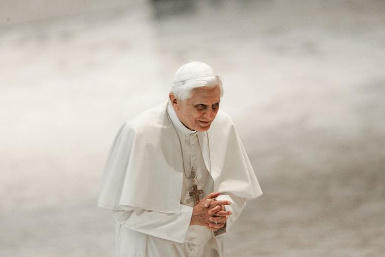 Pope Benedict XVI holds his weekly general audience in the Paul VI Hall at the Vatican on Aug. 30, 2006.