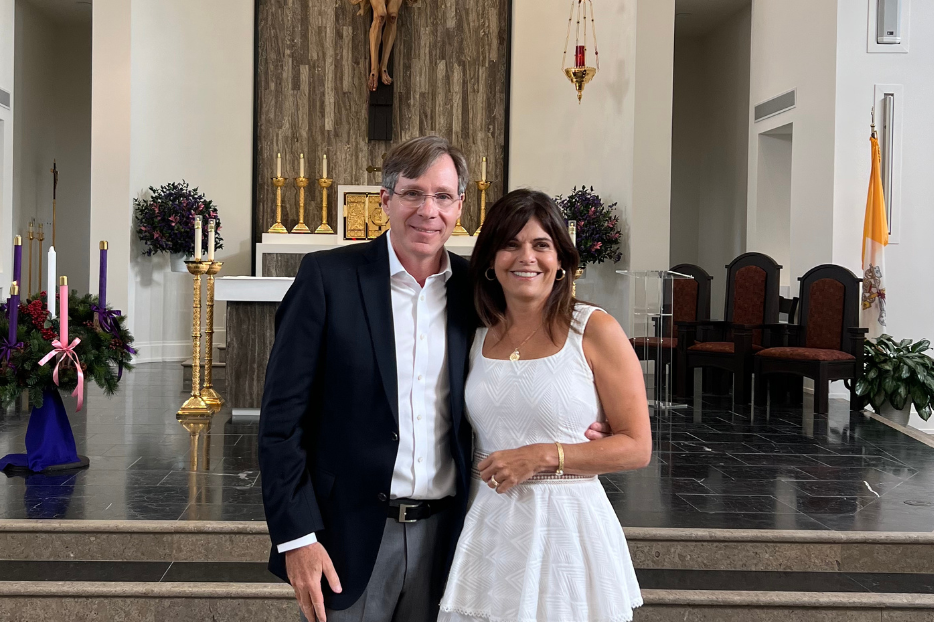 Grazie and Steven Christie at their 30th anniversary Mass one month ago. courtesy