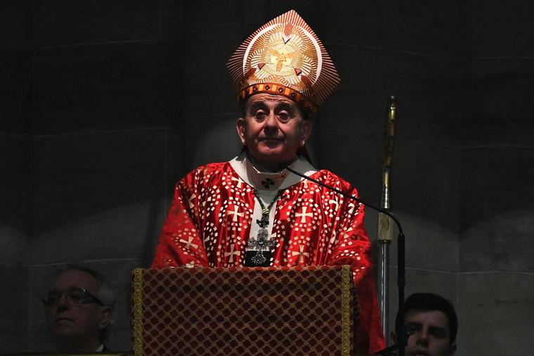 Archbishop of Milan Mario Delpini preaches at Mass June 10, 2023, at the Duomo in Milan.