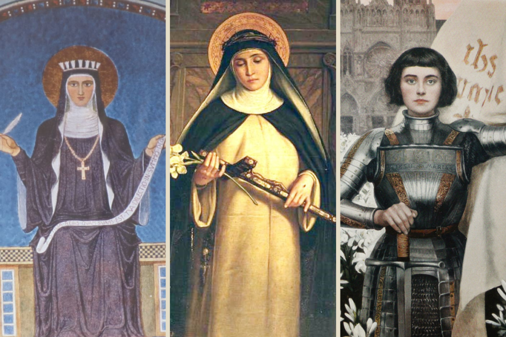 Sts. Hildegard, Catherine of Siena and Joan of Arc