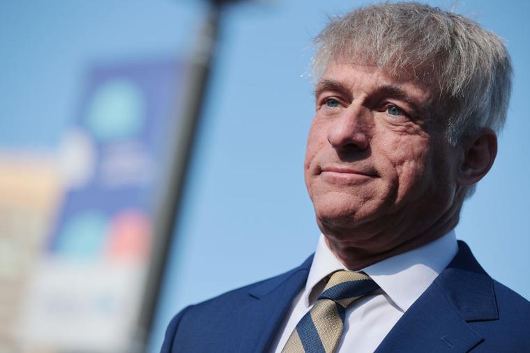 St. Michael's Media founder and CEO Michael Voris is interviewed for local television news before the ‘Bishops Enough Is Enough’ rally at the MECU Pavilion November 16, 2021 in Baltimore, Maryland.