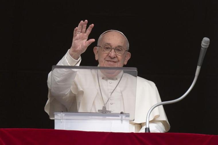 Pope Francis delivers the Regina Caeli address on Monday, Apr. 1, 2024