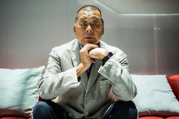 In this picture taken on June 16, 2020, millionaire media tycoon Jimmy Lai, 72, poses during an interview with AFP at the Next Digital offices in Hong Kong.