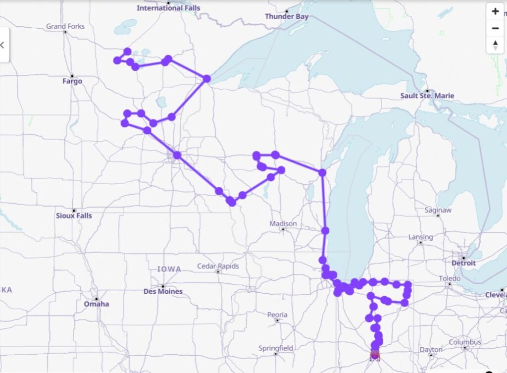 Map of Marian route.