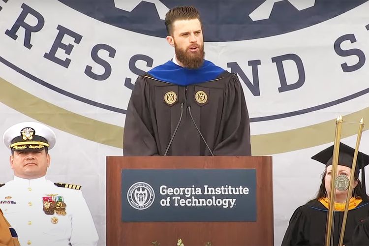 Harrison Butker Talks Marriage and Faith at Georgia Tech’s Graduation 2023| National Catholic Register