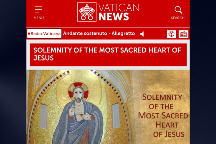 Vatican News uses Father Marko Rupink's art marking the Solemnity of the Sacred Heart of Jesus causing quite a stir on social media.