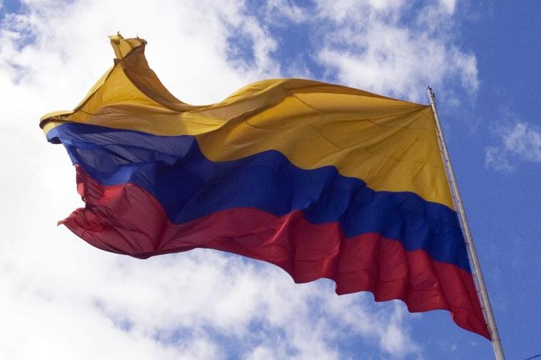 The flag of Colombia.
