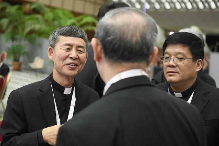 Bishop Yao Shun of Jining  and Bishop Yang Yongqiang of Zhouchun (right) of the People's Republic of China at the Synod on Synodality at the Vatican in October 2023.
