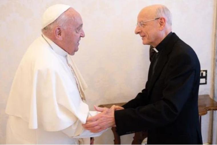 Pope Francis meets Monday with the prelate of Opus Dei, Monsignor Fernando Ocáriz, at the Vatican