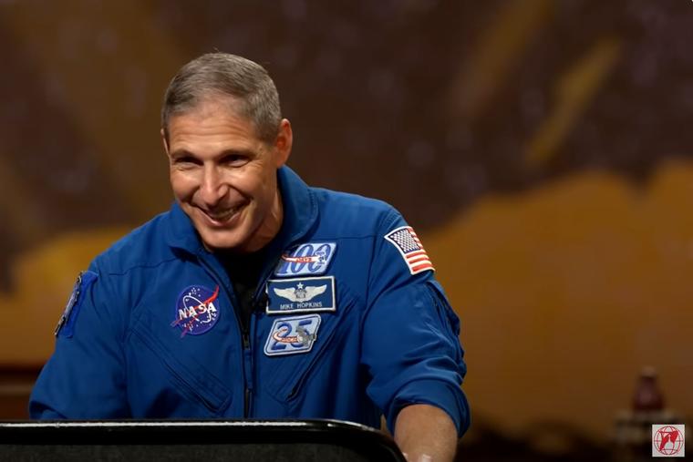 Mike Hopkins addresses the National Eucharistic Congress July 21.