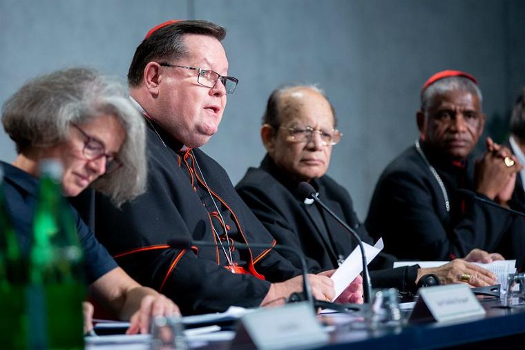 Cardinal Gerald Lacroix of Quebec speaks at a press briefing on the synod at the Holy See press office, Oct. 9, 2018.
