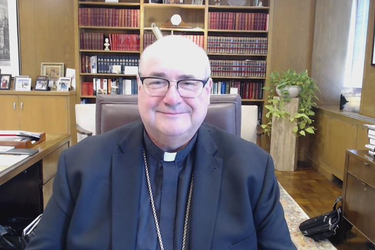 Archbishop-elect Richard Henning smiles during an interview with Catherine Hadro for EWTN News In Depth.