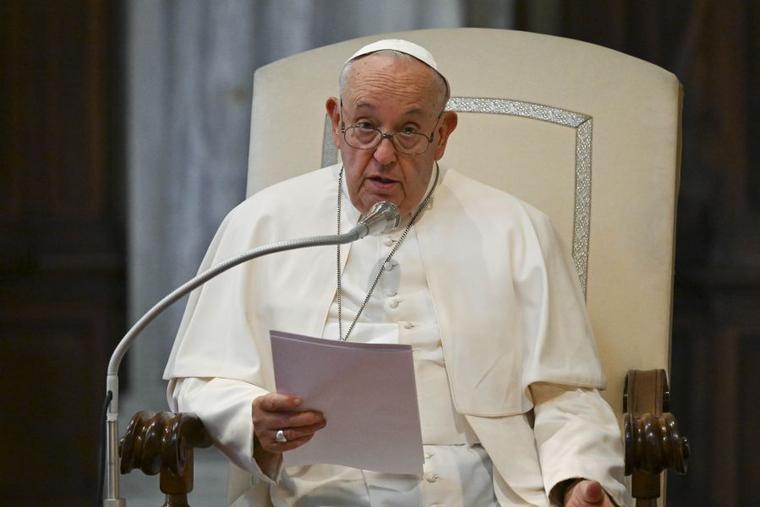 Pope Francis addresses the faithful during second vespers on the feast of Our Lady of the Snows at the Basilica of St. Mary Major on Aug. 5.