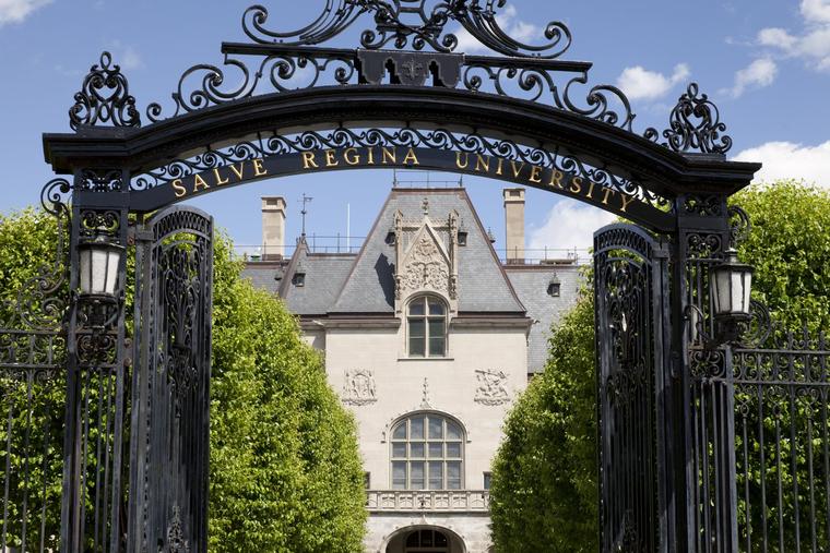 Entrance to Ochre Court, Salve Regina’s first building