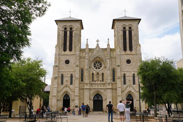 California, Texas and Florida are among the U.S. states with the most Spanish-language masses. Pictured here is historic San Fernando Cathedral in San Antonio, Texas.