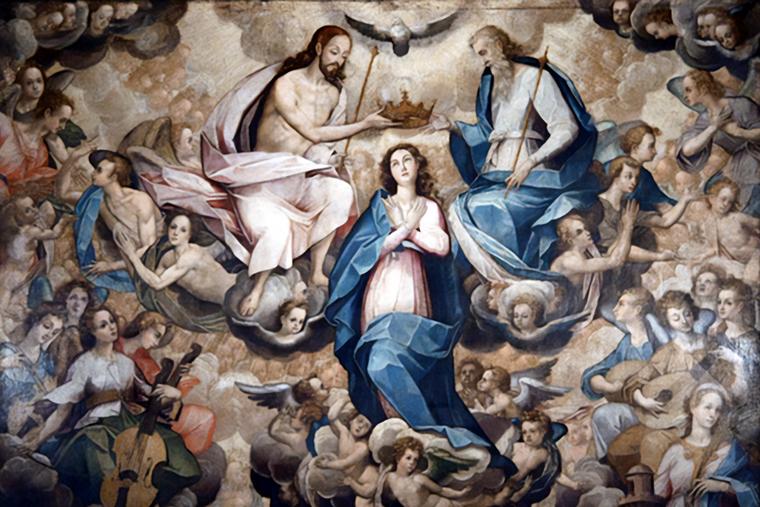 Democrito Bernardo Bitti, “The Coronation of the Virgin,” ca. 1575, Church of San Pedro, Lima, Peru