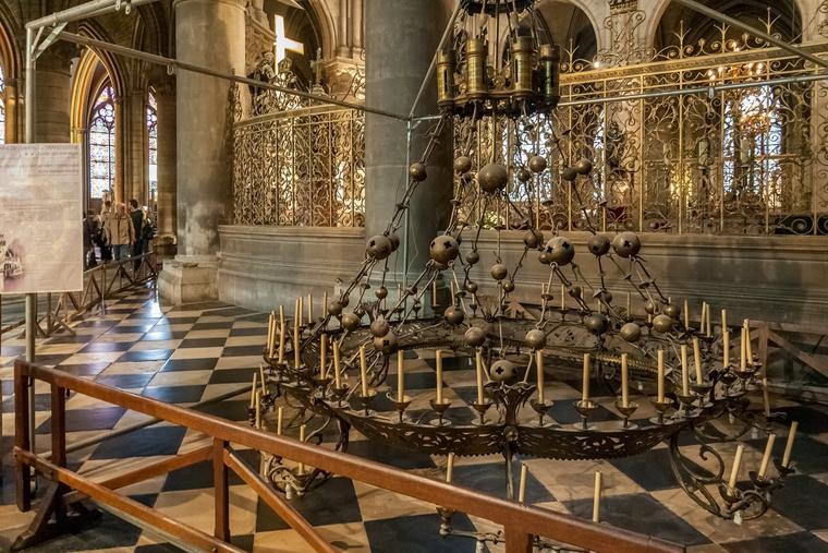 Eugène Viollet-le-Duc’s famed chandelier in Notre Dame Cathedral