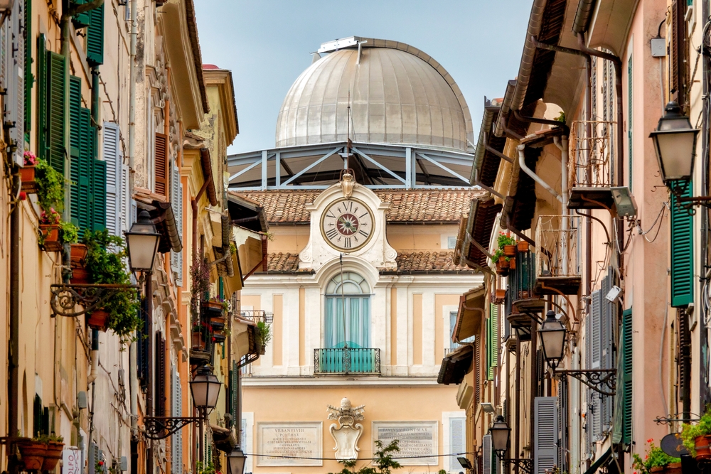 The facade of the Apostolic Palace, with the dome of the Vatican Observatory behind it, is seen in Castel Gandolfo, Italy. Only Fabrizio Shutterstock