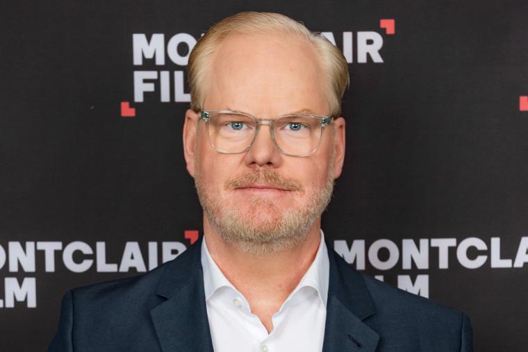 Comedian Jim Gaffigan arrives at a June 24, 2023 comedy performance.