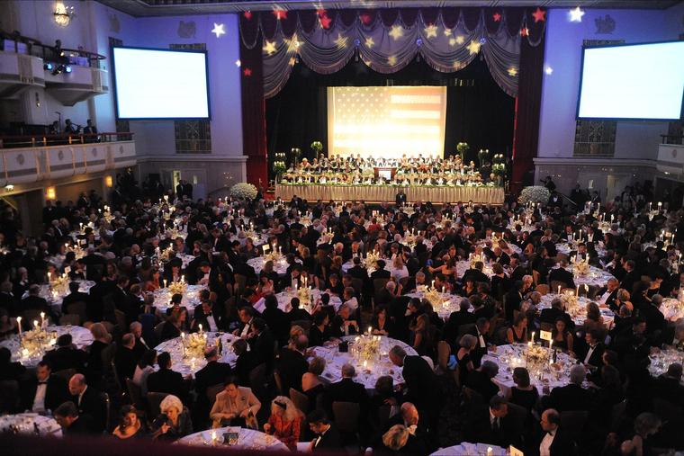 The annual Al Smith Dinner is pictured Oct. 16, 2008, in New York City, attended by Republican presidential candidate John McCain and Democratic presidential candidate Barack Obama.