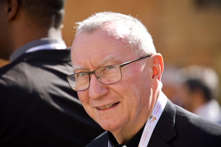 Cardinal Pietro Parolin, Vatican secretary of state, on Oct. 9, 2023, during the synod