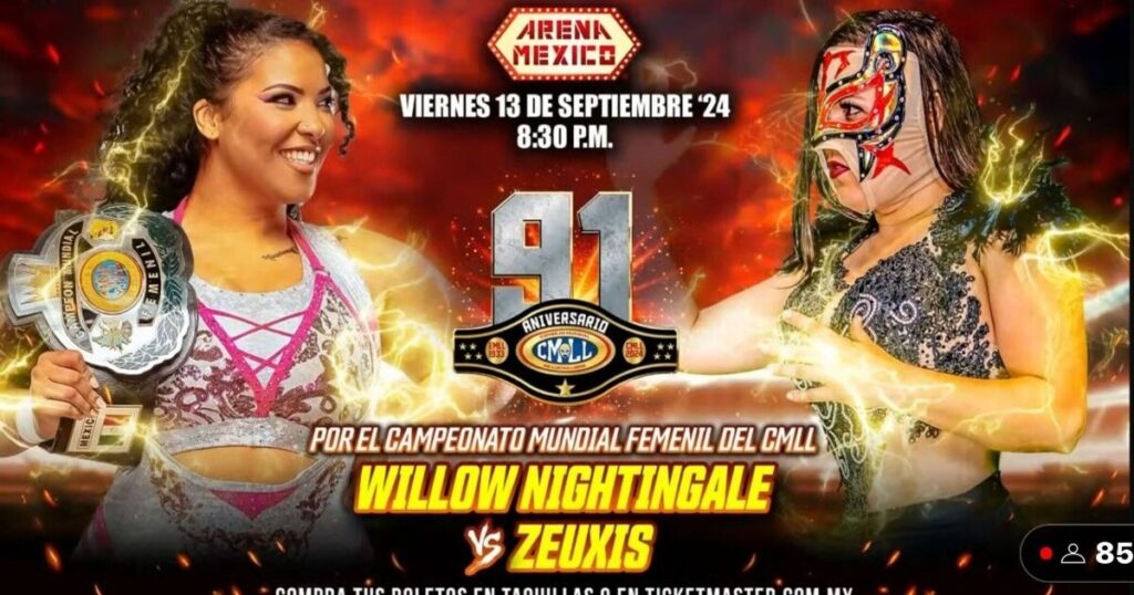 Willow Nightingale To Defend CMLL Women's Title At CMLL 91st Anniversary Show