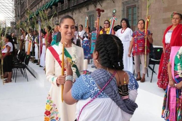 Among the various ceremonies at the inauguration of the first female Mexican president, Claudia Scheinbaum, in the capital city’s Constitution Plaza — commonly known as Zócalo — a group of Indigenous women performed a “sacred ceremony.”